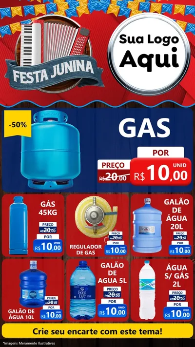 Modelo de Rede Social para Stories com o tema Festa Junina para Água e gás