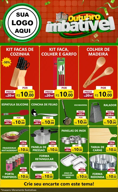 Modelo de Encarte para Encarte Grande com o tema Outubro Imbatível para Utilidades Domésticas