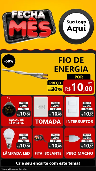 Modelo de Rede Social para Stories com o tema Fecha Mês para Materiais Elétricos