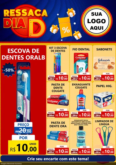 Modelo de Encarte para Encarte A4 Vertical com o tema Ressaca Dia D para Higiene Pessoal