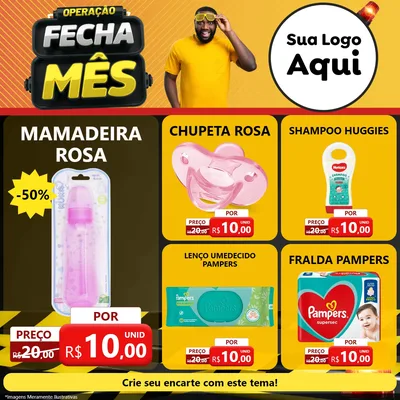 Modelo de Rede Social para Feed Facebook com o tema Operação Fecha Mês para Bebês