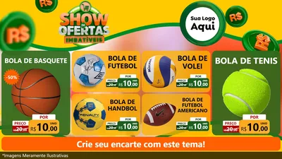 Modelo de TV para TV Horizontal com o tema Show de Ofertas Imbatíveis para Artigos Esportivos