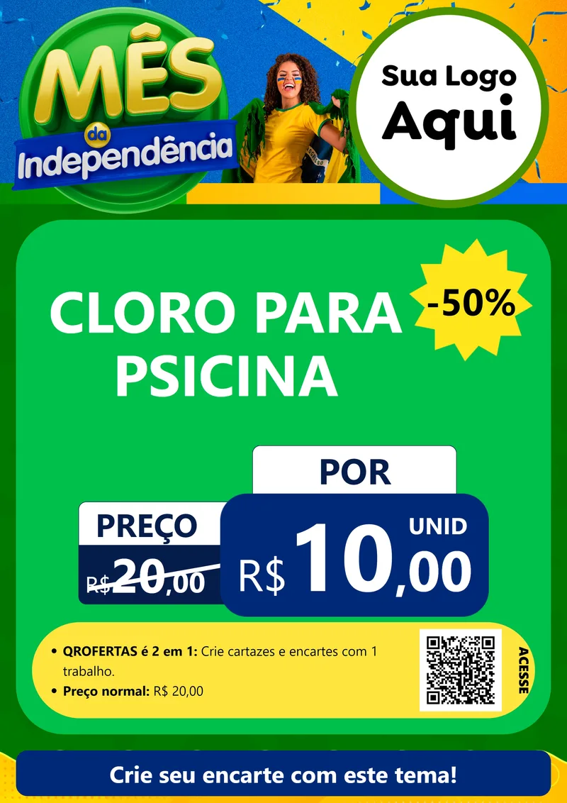 Modelo de Cartaz para Cartaz A4 Vertical com o tema Mês da Independência para Produtos para Piscina