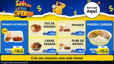 Modelo de TV para TV Horizontal com o tema Sextou de Ofertas para Restaurante