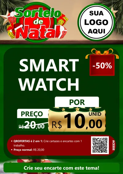 Modelo de Cartaz para Cartaz A4 Vertical com o tema Sorteio de Natal para Informática