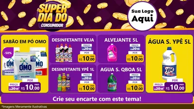 Modelo de TV para TV Horizontal com o tema Super Dia do Consumidor para Produtos de Limpeza
