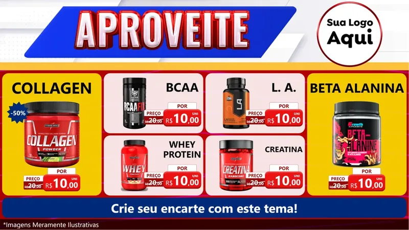 Modelo de TV para TV Horizontal com o tema Aproveite para Suplementos alimentares