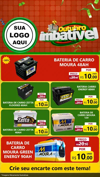 Modelo de TV para TV Vertical com o tema Outubro Imbatível para Baterias Elétricas