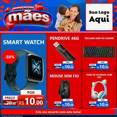 Modelo de Rede Social para Feed Facebook com o tema Promoção das Mães para Informática