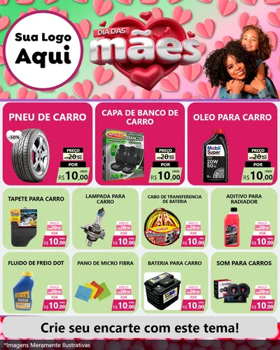 Modelo de Rede Social para Feed Instagram com o tema Dia das Mães para Auto peças