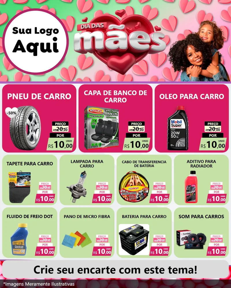 Modelo de Rede Social para Feed Instagram com o tema Dia das Mães para Auto peças