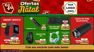 Modelo de TV para TV Horizontal com o tema Ofertas de Natal para Informática