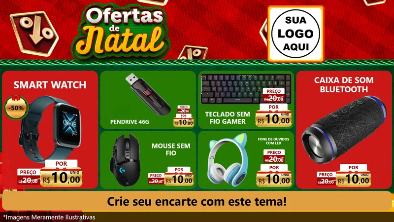 Modelo de TV para TV Horizontal com o tema Ofertas de Natal para Informática