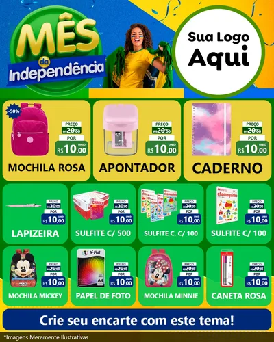 Modelo de Rede Social para Feed Instagram com o tema Mês da Independência para Papelaria