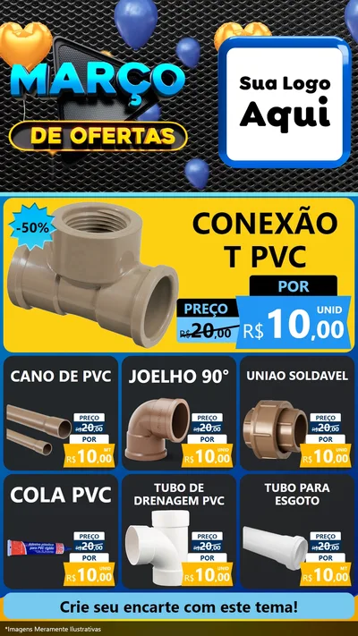 Modelo de Rede Social para Stories com o tema Março de Ofertas para Tubos e conexões