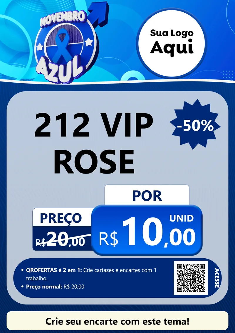 Modelo de Cartaz para Cartaz A4 Vertical com o tema Novembro Azul para Perfumes