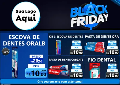 Modelo de Encarte para Encarte A4 Horizontal com o tema Black Friday para Higiene Pessoal