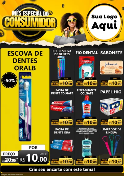 Modelo de Encarte para Encarte A4 Vertical com o tema Mês Especial do Consumidor para Higiene Pessoal