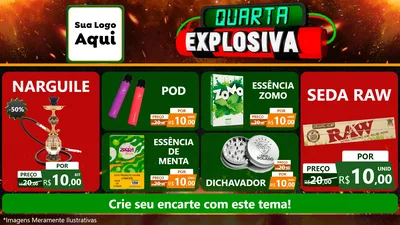 Modelo de TV para TV Horizontal com o tema Quarta Explosiva para Tabacaria