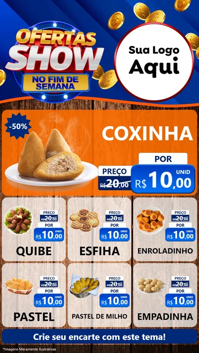 Modelo de Rede Social para Stories com o tema Ofertas Show No Fim De Semana para Salgadaria