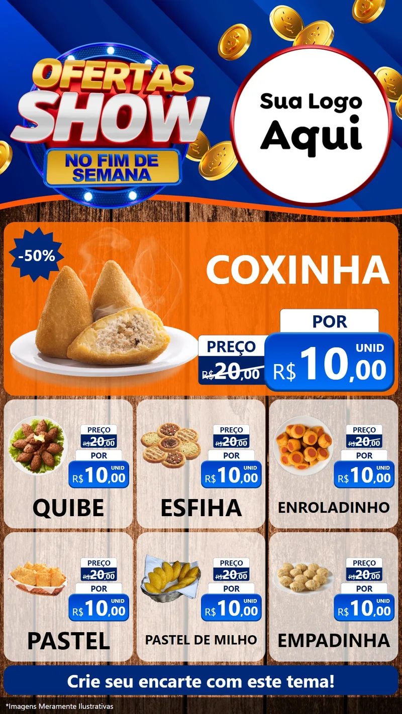 Modelo de Rede Social para Stories com o tema Ofertas Show No Fim De Semana para Salgadaria