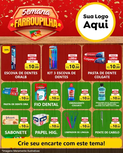 Modelo de Rede Social para Feed Instagram com o tema Semana Farroupilha para Higiene Pessoal
