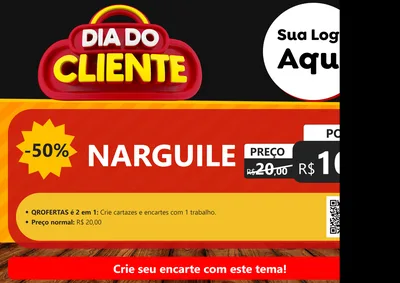 Modelo de Cartaz para Cartaz A4 Horizontal com o tema Dia do Cliente para Tabacaria