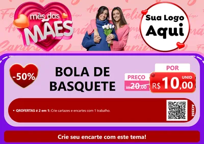 Modelo de Cartaz para Cartaz A4 Horizontal com o tema Mês Das Mães para Artigos Esportivos