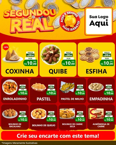 Modelo de Rede Social para Feed Instagram com o tema Segundou do Real para Salgadaria