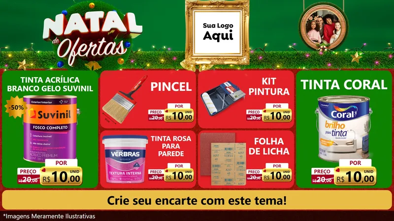 Modelo de TV para TV Horizontal com o tema Natal de Ofertas para Tintas e Ferramentas