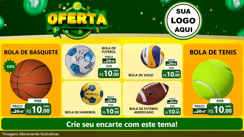 Modelo de TV para TV Horizontal com o tema Oferta para Artigos Esportivos