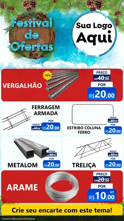 Modelo de TV para TV Vertical com o tema Festival de Ofertas - Inverno para Ferragens