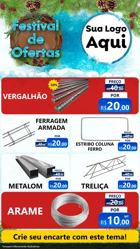 Modelo de TV para TV Vertical com o tema Festival de Ofertas - Inverno para Ferragens