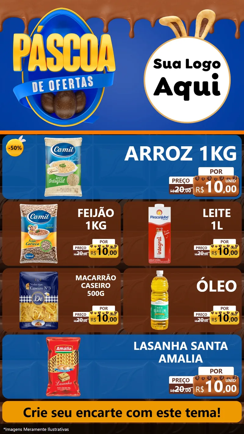Modelo de TV para TV Vertical com o tema Páscoa de Ofertas para Supermercado