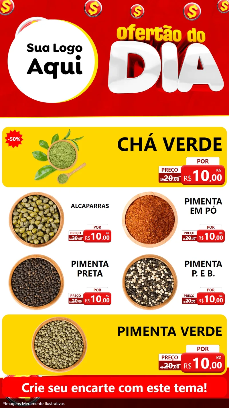 Modelo de TV para TV Vertical com o tema Ofertão do dia para Produtos Naturais