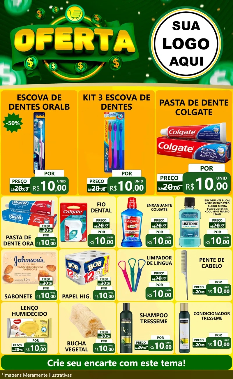 Modelo de Encarte para Encarte Grande com o tema Oferta para Higiene Pessoal