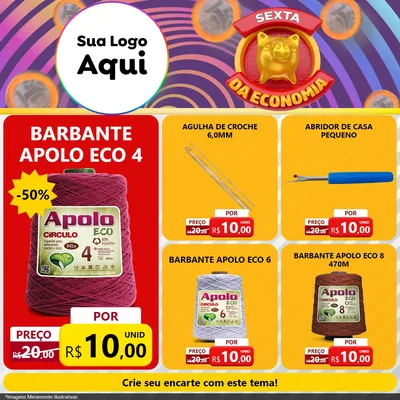 Modelo de Rede Social para Feed Facebook com o tema Sexta da Economia para Armarinho e Aviamentos