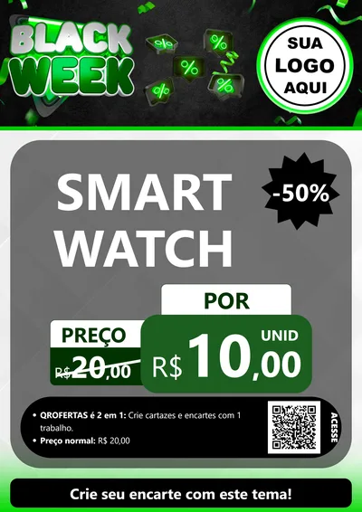 Modelo de Cartaz para Cartaz A4 Vertical com o tema Black Week para Informática