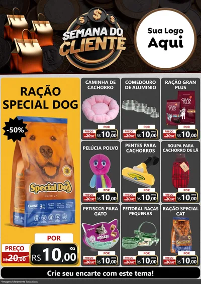 Modelo de Encarte para Encarte A4 Vertical com o tema Semana do Cliente para Pet Shop