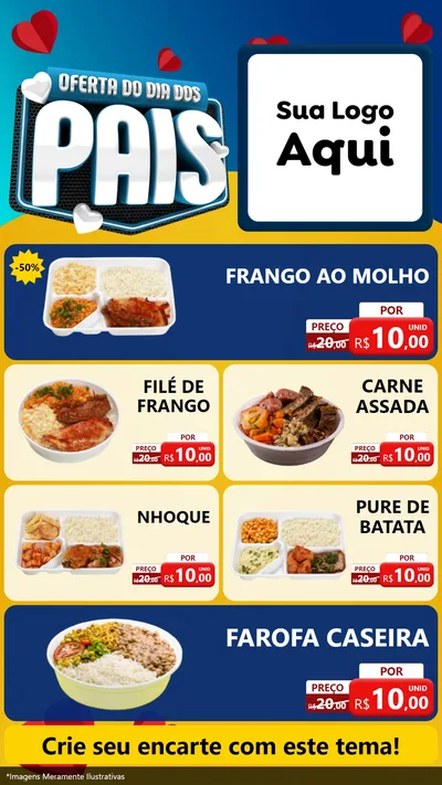 Modelo de TV para TV Vertical com o tema Oferta Do Dia Dos Pais para Restaurante