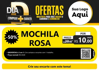 Modelo de Cartaz para Cartaz A4 Horizontal com o tema Dia D Mais Economia para Papelaria