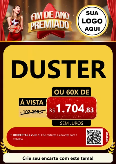 Modelo de Cartaz para Cartaz A4 Vertical com o tema Fim de Ano Premiado para Concessionaria de Carros