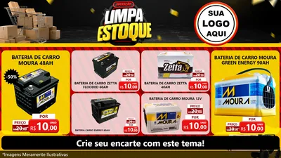 Modelo de TV para TV Horizontal com o tema Operação Limpa Estoque para Baterias Elétricas