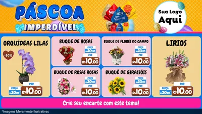 Modelo de TV para TV Horizontal com o tema Páscoa Imperdível para Floricultura e jardim