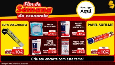 Modelo de TV para TV Horizontal com o tema Fim de Semana da Economia para Embalagens