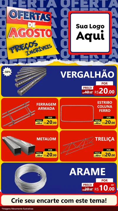 Modelo de TV para TV Vertical com o tema Ofertas de Agosto - Preços Incríveis para Ferragens