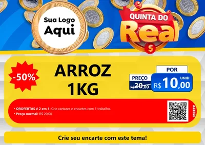 Modelo de Cartaz para Cartaz A4 Horizontal com o tema Quinta do Real para Supermercado