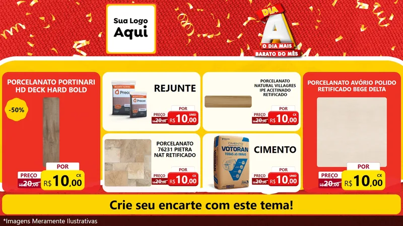 Modelo de TV para TV Horizontal com o tema Dia A o Dia Mais Barato do Mês para Pisos e revestimentos
