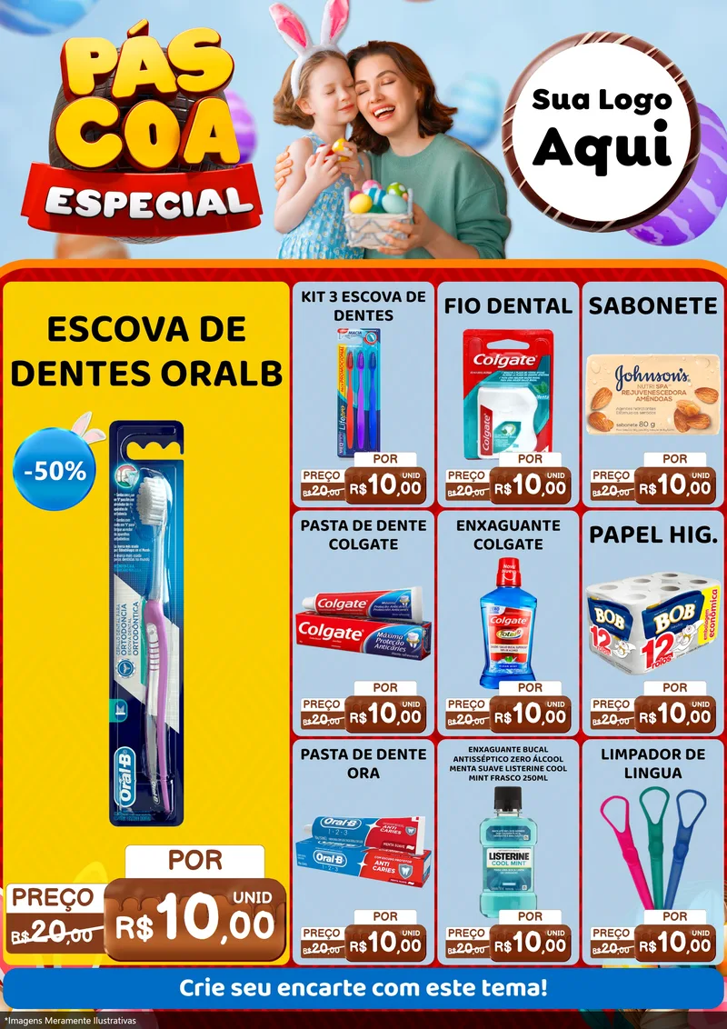 Modelo de Encarte para Encarte A4 Vertical com o tema Páscoa Especial para Higiene Pessoal