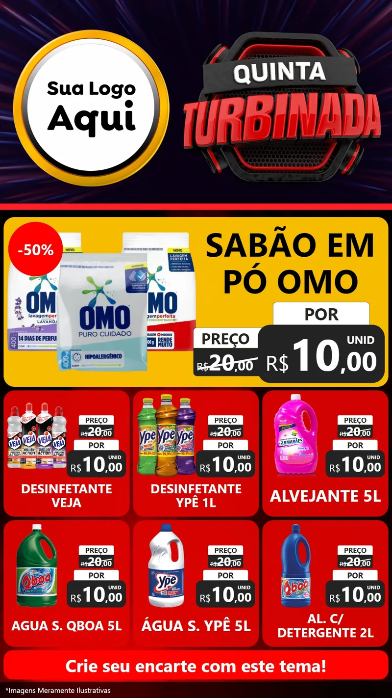 Modelo de Rede Social para Stories com o tema Quinta Turbinada para Produtos de Limpeza